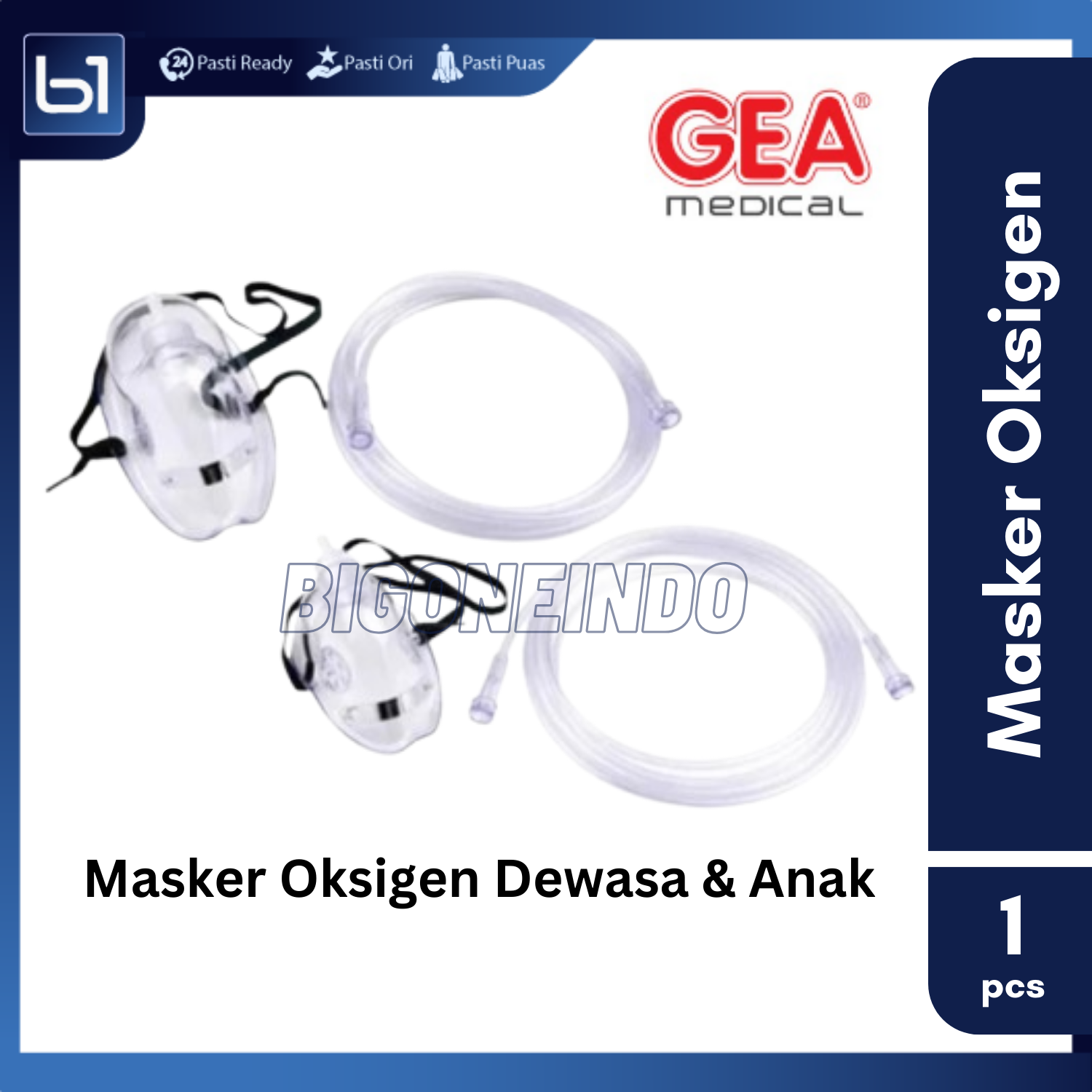 Masker O2 Anak Masker Oksigen GEA Dewasa & Anak, Selang Pernafasan Oxygen Mask Adult ...