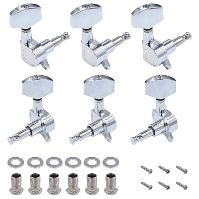 3L3R Acoustic Guitar String Tuning Pegs Machine Heads Tuning Key Enclosed Locking Tuners for Electric or Acoustic Guitar