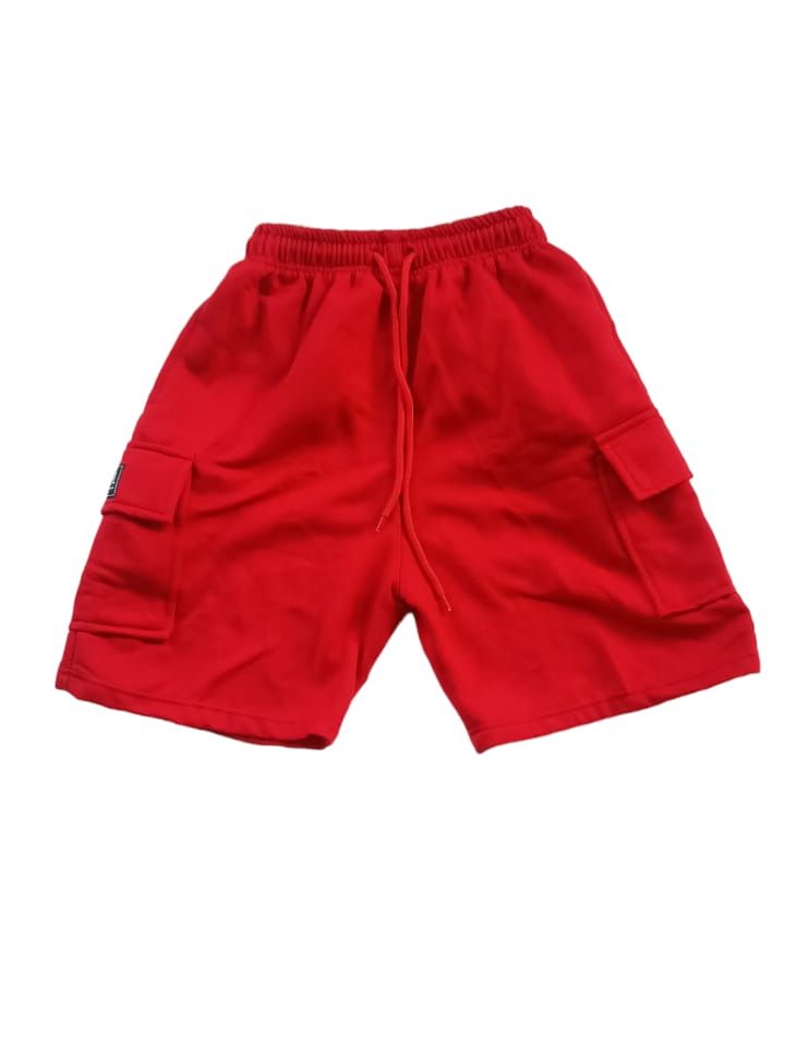 Cargo Pendek Fleece Merah Cargo Short Pants UNISEX Celana