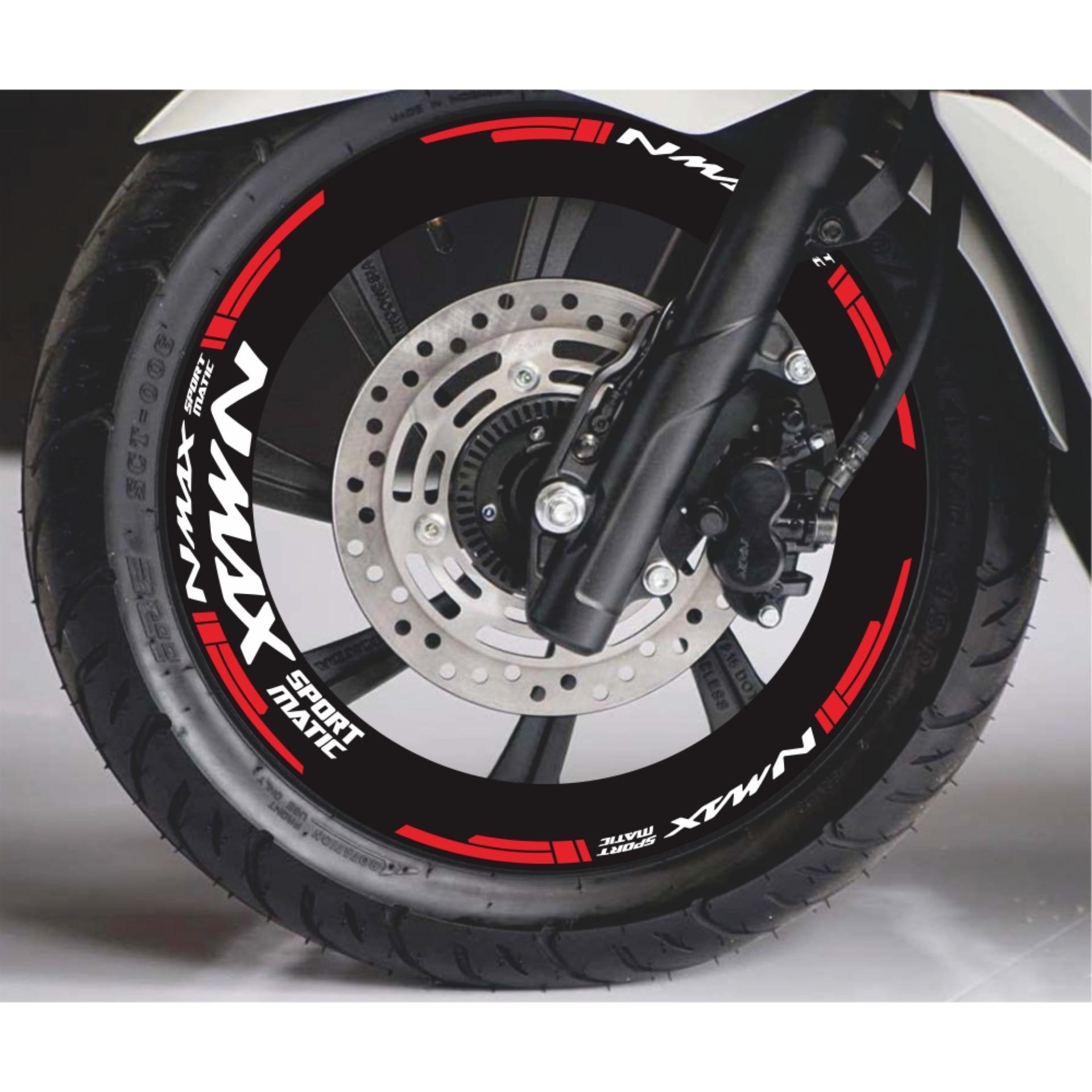 Ngemall - Cutting Stiker - Sticker VELG Yamaha NMAX 11 - merah putih - Ngemall