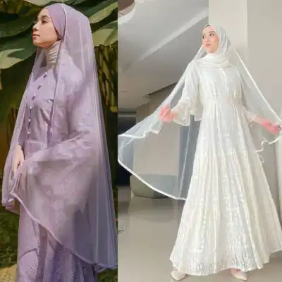 kerudung slayer pengantin jilbab pengantin slayer veile polos