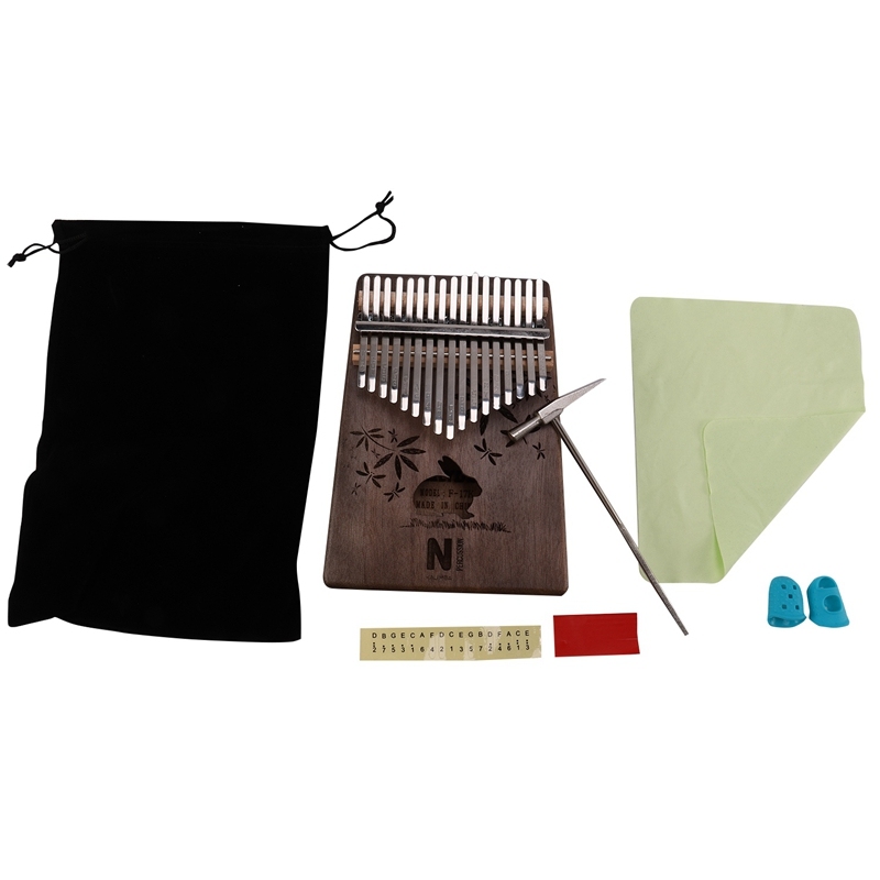 17 Keys Kalimba Rabbit Thumb Piano Mahogany Wood Finger Piano Musical Instrument with Tuner Hammer Storage Box Malaysia