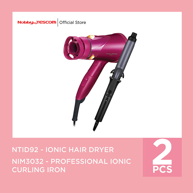 Bundling TESCOM Pengering Rambut Ion Hair Dryer NTID92 - Professional Protect Curling Iron NIM3032