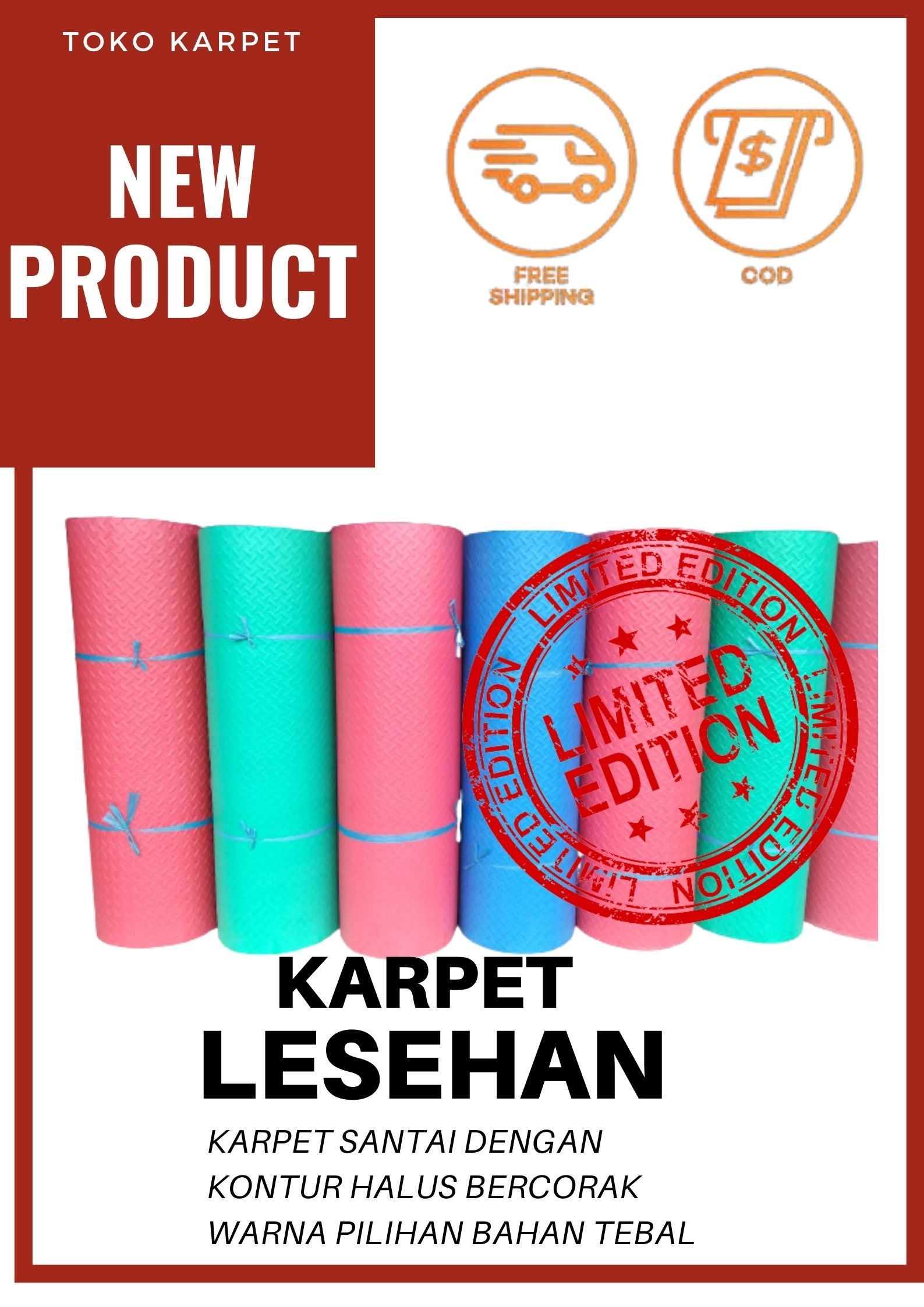 KARPET LANTTAI / KARPET LESEHAN / KARPET MURAH / TIKAR TEBAL Lazada