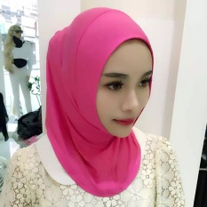 012-4 Mewah Muslim Jilbab Syal Bungkus Fashion Islam Pakai Pink-Intl