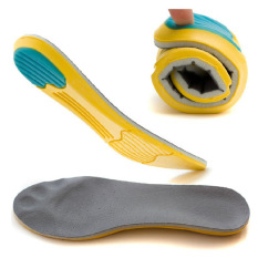 1 Pair PU Berkualitas Sport Kaki Perawatan Kaki Pads Silicone Sisipan Sepatu GEL Ortopedi Sol (Grey) -Intl