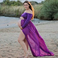 1 PC Penuh Panjang Tanpa Bahu Wanita Hamil Foto Gaun Malam Sexy Gaun Potret Fotografi Dress Satu Ukuran -Intl