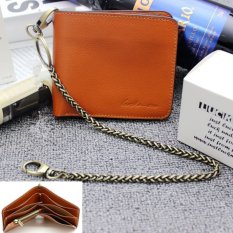 100% Kulit Asli Kulit Sapi Pria Desainer Dompet Merek Terkenal ManFashion Dompet dengan Kantong Koin Ritsleting Bank Pemegang Kartu-Intl