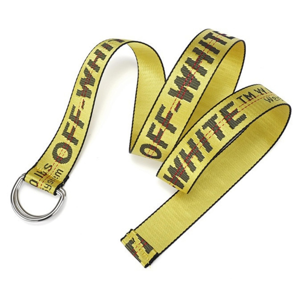 100 Cm Wanita Kanvas Belt Fashion Aksesoris OFF-WHITE Bordir Unisex Long Waistband [Kuning]