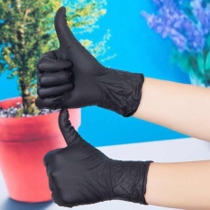 10 Pcs Sekali Pakai Sarung Tangan Nitril Hitam Medis Tattoo Mechanic Tahan Lama Sarung Tangan-Intl