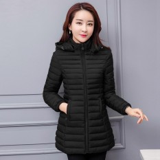 11.11-12.12 Sale-wanita Musim Dingin Medium dan Panjang Korea Slim Apakah Tipis Kapas Bulu Angsa Jaket-Intl