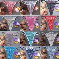 12 Pcs/Lot Lace Women Panties Lady's Sheer Colorful Thong