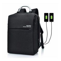 15 Inci Pria/Wanita Unisex Anti-Theft Pengisi Daya USB Eksternal Ransel Notebook Pria Ransel Kanvas Tas Laptop Bergaya Pack Kapasitas Besar Ransel Berpergian Kasual Tas Pundak Tas Komputer/ tas Pelajar/Leisure Perjalanan/Ransel-Intl