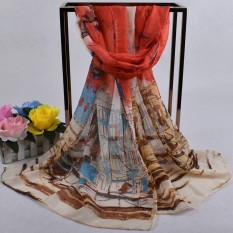 160*135cm classic Soft Chiffon Floral Pattern Silk Scarf Shawl Cashmere Hijab Pashima Bandana print polyester cotton voile scarves women spring large silk scarf beach cover up shawl high density - intl