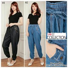 168 Collection Celana Jumbo Joger Cindy Jeans Pant-Biru