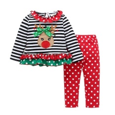 2 Sets dari Perapi Bayi Girl Bar Elk Pakaian Natal Pakaian