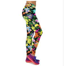 2016 Kedatangan Baru 12 Warna Wanita Tinggi Pinggang Kebugaran Olahraga Yoga Celana Floral Printed Peregangan Elastis Menjalankan Gym Legging Gaya 15-Intl