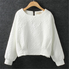 2016 Baru Fashion Musim Gugur Wanita Lengan Panjang Baju Olahraga Hoodie Lucu Lucu Solid Full Putih Kaus Olahraga Pullover Kasual-Intl