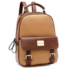 2016 Baru Wanita Kopi PU Solid Kulit Ransel Sekolah Tas untuk Remaja Gadis Laptop Ransel Waterproof Travel Bagpack Mochila Feminina -Intl