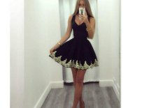 2016 Kecepatan Jual EBay Amazon Wish Burst Renda Bordir Seksi Tanpa Lengan Pinggang Pinggang Gaun-Intl