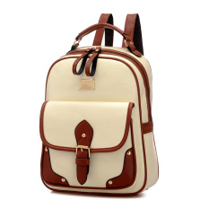 2016 Wanita Ransel Solid PU Krem Kulit Bahu Tas School For Remaja Perempuan Perjalanan Ransel Laptop Tahan Air Bagpack Mochila Feminina -ต่างประเทศ