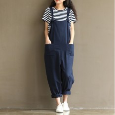 2016 ZANZEA Baju Monyet Baju Terusan Wanita Model Telanjang Santai Keseluruhan Longgar Without Lengan Yang Kokoh Tak Bertali Bahu Paysuits Ditambah Sizs