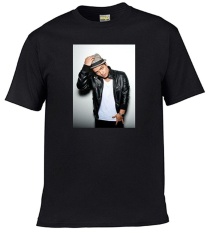 2017 ALVA DIY Tshirt Leher V Fesyen Olahraga Bruno Mars Hitam-Intl
