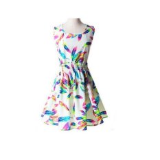 2017 Eropa dan Amerika Serikat Musim Panas Ukuran Besar Rompi Rok Pendek Motif Rok Sleeveless Dress (05) -Intl