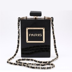 2017 Modis Baru Wanita Tas Paris Parfum Botol Akrilik Clutch Dompet Tas Tangan Silang Badan Kurir Tas Kasual Bahu Tas- internasional