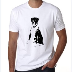 2017 Lucu Boxer Anjing Dicetak Musim Panas Pria/Boy Custom Animal Novelty Fitness Mens Tops T-Shirt White 05-Intl