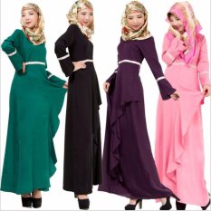 2017 Jvivi Wanita Muslim Dress National Dress Melayu Islam Pakaian (Ungu)-Intl