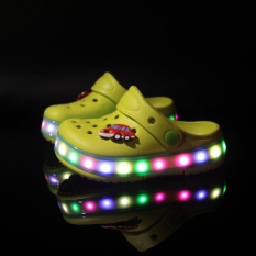 2017 Kaxiuer Musim Panas Lampu LED Baru Anak's Sepatu Lubang Sepatu Boy And Girl Sandal Pantai Sepatu Sepatu Warna-warni (kuning) -Intl