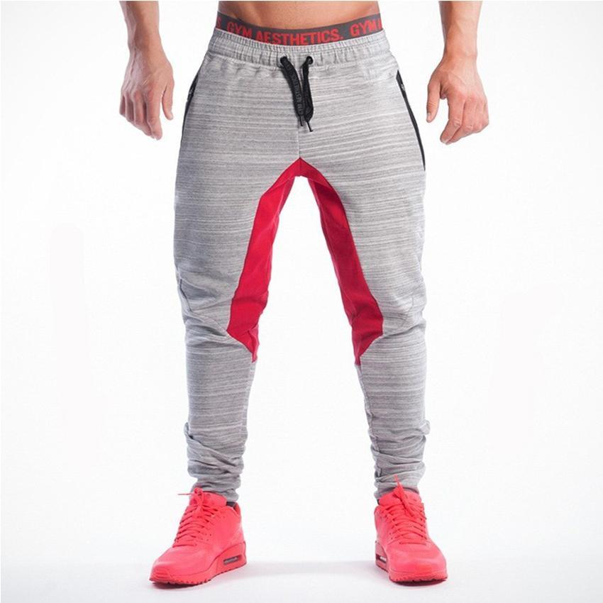 2017 Pria Celana Pria Tracksuit Pants Estetika Pan Dipakai untuk Pelari Grey Pakaian Tipis Celana Jogging Boys L (grey) -Intl