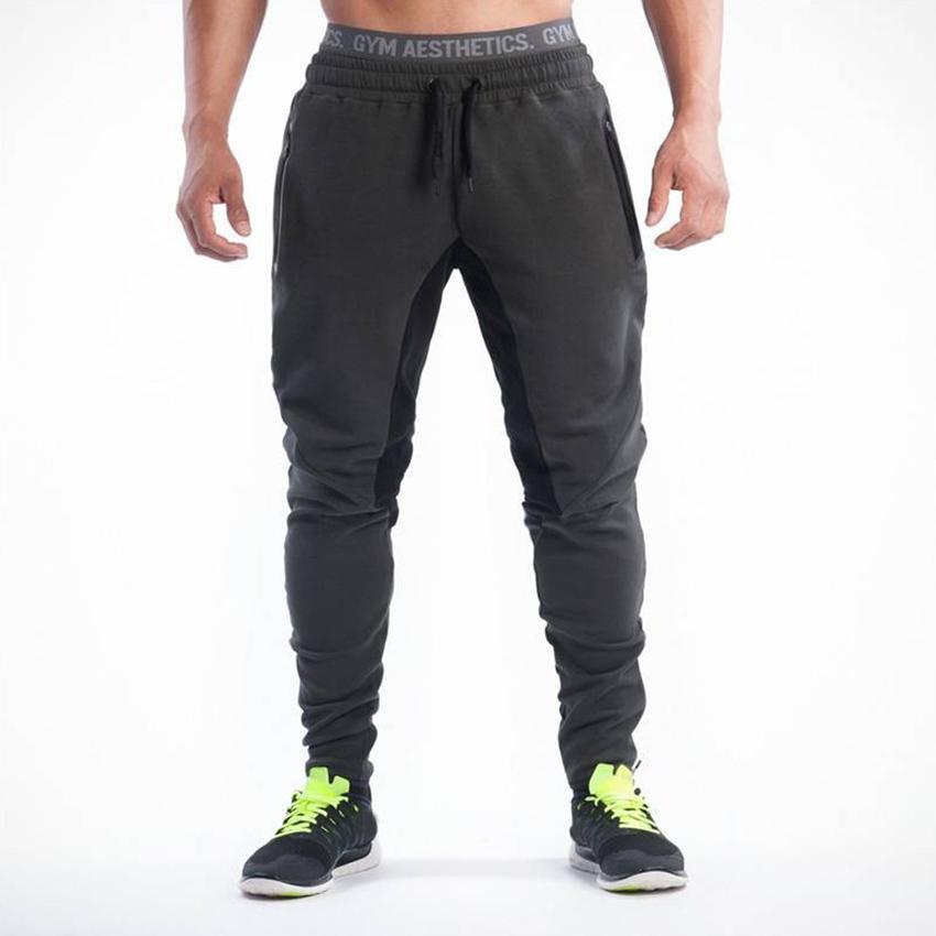 2017 Pria Celana Pria Tracksuit Pants Estetika Pan Dipakai untuk Pelari Grey Pakaian Tipis Celana Jogging Boys XXL (hitam) -Intl