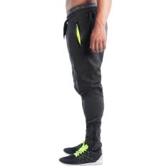 2017 Pria Ramping Kapas Celana Pria Tracksuit Pants Estetika Pan Dipakai untuk Pelari Grey Pakaian Tipis Joggers Pants XXL (hitam) -Intl