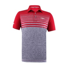 2017 Pria Golf Shirt GOLF Pria Pakaian POLO Kemeja Cepat Pengeringan 86% Polyester 14% Spandex Musim Panas Pakaian Golf (merah) -Intl
