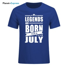 2017 Baru Kedatangan Pria Fashion T-shirt Legends Lahir Pada Bulan Oktober Hadiah Ulang Tahun T Shirt Pria Kapas O- Leher Tops Tees 001 (Biru) -Intl