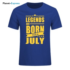 2017 Baru Kedatangan Pria Fashion T-shirt Legends Lahir Pada Bulan Oktober Hadiah Ulang Tahun T Shirt Pria Kapas O- Leher Tops Tees 002 (Biru) -Intl