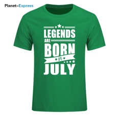 2017 Baru Kedatangan Pria Fashion T-shirt Legends Lahir Pada Bulan Oktober Hadiah Ulang Tahun T Shirt Pria Kapas O- Leher Tops Tees 002 (Hijau) -Intl