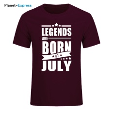 2017 Baru Kedatangan Pria Fashion T-shirt Legends Lahir Pada Bulan Oktober Hadiah Ulang Tahun T Shirt Pria Kapas O- Leher Tops Tees 002 (Maroon) -Intl