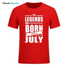 2017 Baru Kedatangan Pria Fashion T-shirt Legends Lahir Pada Bulan Oktober Hadiah Ulang Tahun T Shirt Pria Kapas O- Leher Tops Tees 002 (Merah) -Intl