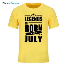 2017 Baru Kedatangan Pria Fashion T-shirt Legends Lahir Pada Bulan Oktober Hadiah Ulang Tahun T Shirt Pria Kapas O-neck Tee Atasan 002 (kuning) -Intl