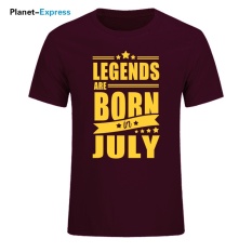2017 Baru Kedatangan Pria Fashion T-shirt Legends Lahir Pada Bulan Oktober Hadiah Ulang Tahun T Shirt Pria Kapas O- Leher Tops Tees 003 (Maroon) -Intl