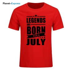 2017 Baru Kedatangan Pria Fashion T-shirt Legends Lahir Pada Bulan Oktober Hadiah Ulang Tahun T Shirt Pria Kapas O-neck Tee Atasan 003 (merah) -Intl