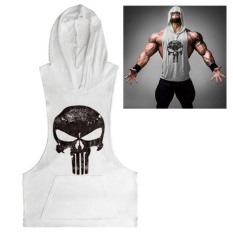 2018 BARU Pakaian Fitness Tank Top Men Stringer Emas Binaraga Bodybuilding Workout Vest Gym Undershirt Plus Ukuran (Putih) -Intl