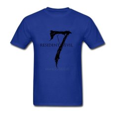 2017 Baru Hombre Shorts T-Shirt Resident Evil 7 DIY Khusus Tshirt Youth Round Collar Hot Sale Buat T Kemeja Biru -Intl