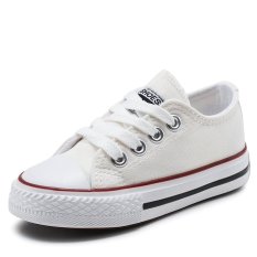 2017 Kids Canvas Shoes Low TOP Skateboard Sepatu Slip Ons Olahraga Sepatu Anak Laki-laki Kasual Sepatu Girls Fashion sneakers L17205 (Putih) -Intl