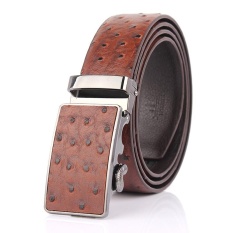 2017 Gaya Baru Sabuk Kulit Asli untuk Men Fashion Vintage Otomatis Buckle Ostrich Grain Men Cinto Macho SD032- INTL