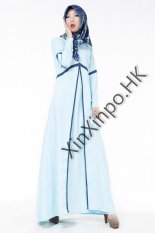 2017 Gaya Baru Muslim Islam Abaya Dubai Turki Arab Robe Fashion Pakaian-Intl