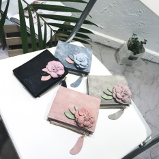2017 new style of revive old customs small purse female short style of fold a Han Ban Bo student blossom zipper coin zero purses - intl